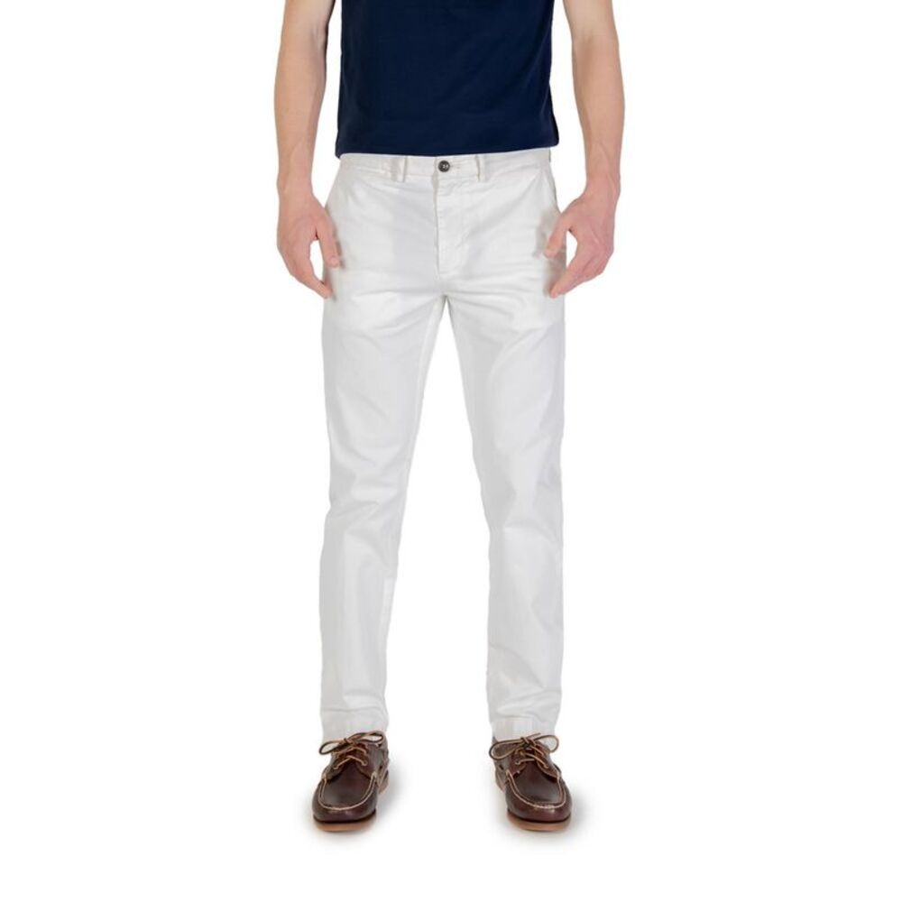 Borghese White Cotton Skinny Men's Pants